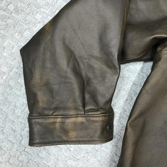 Austin Clothing Co Leather Jacket Mens XL Brown Zip Bomber Pig Nappa Quilted - Picture 6 of 16